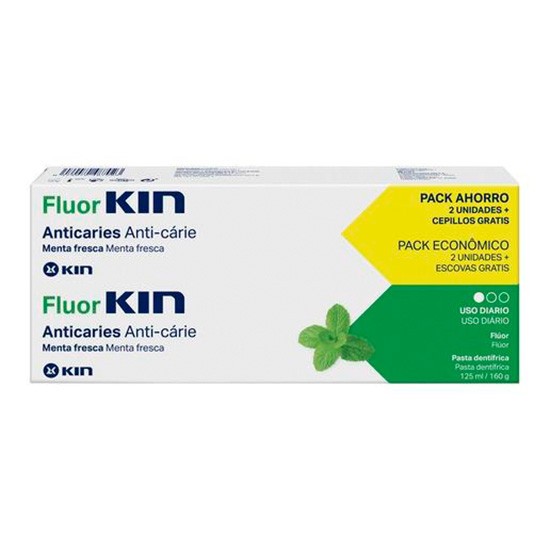 Fluorkin Pack Pasta anticar + 125ml cep pack 2x1
