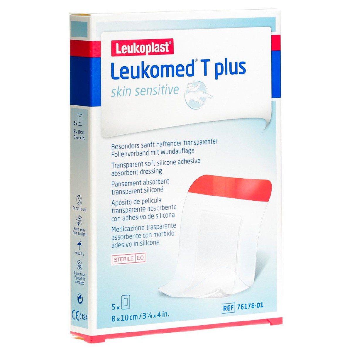 Leukomed T Plus Skin Sensit 8cmx10cm 5u